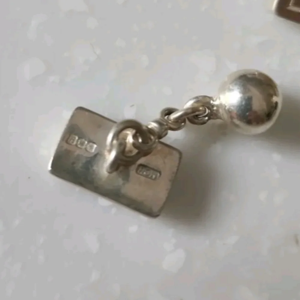 Vintage Silver Cufflinks Keyboard ESC with Edinburgh Caste Stamp , York.